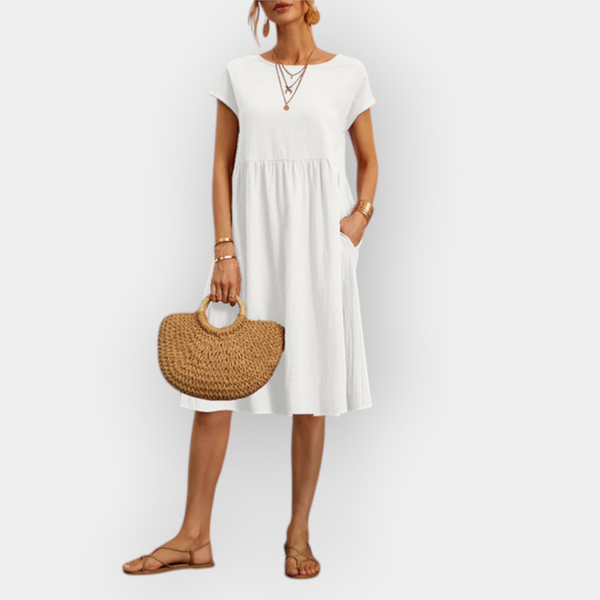 Alessia | Midi Haljina s Elegantnim Linijama