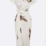 Elin | Elegant Waffle Dress with Floral Print
