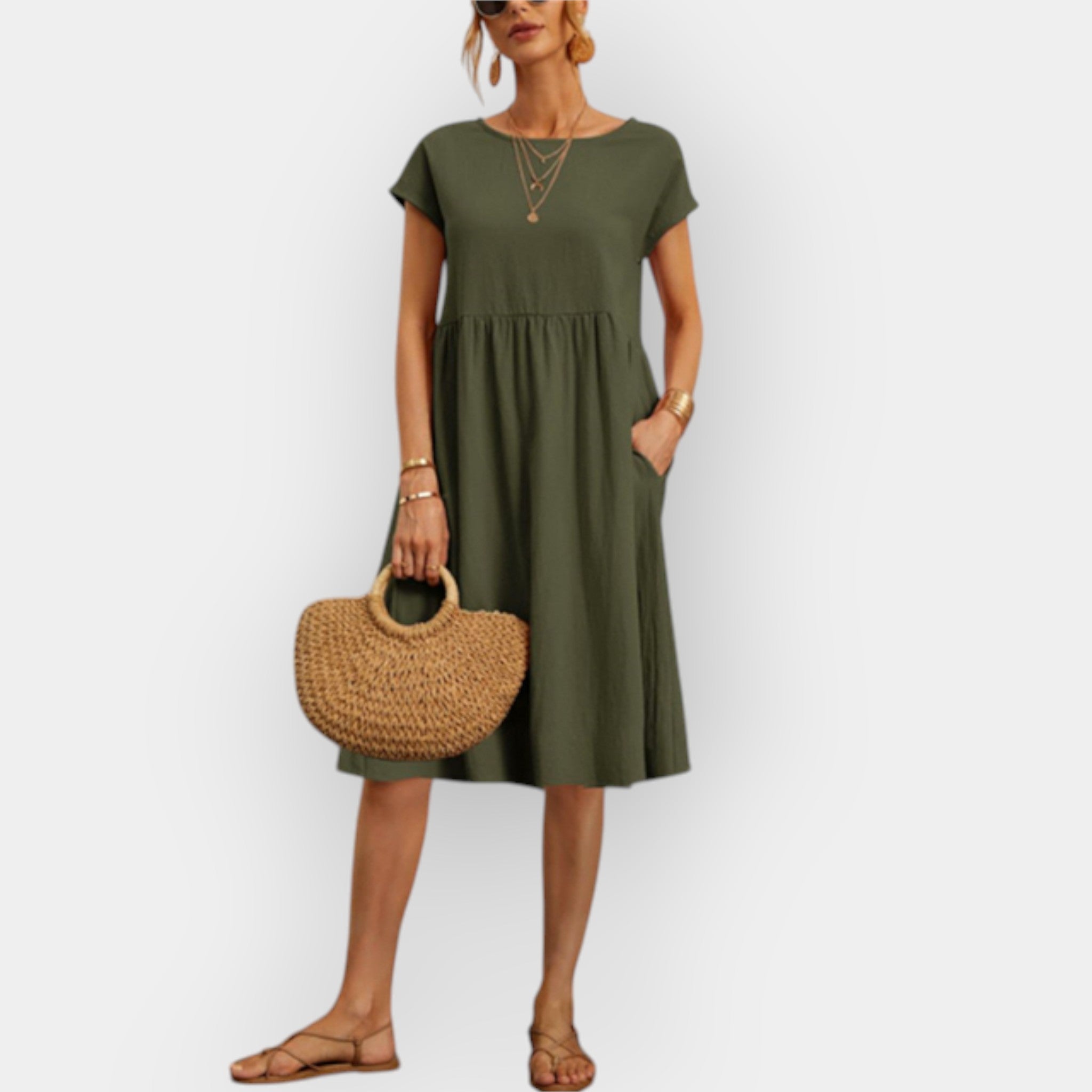 Alessia | Midi Haljina s Elegantnim Linijama