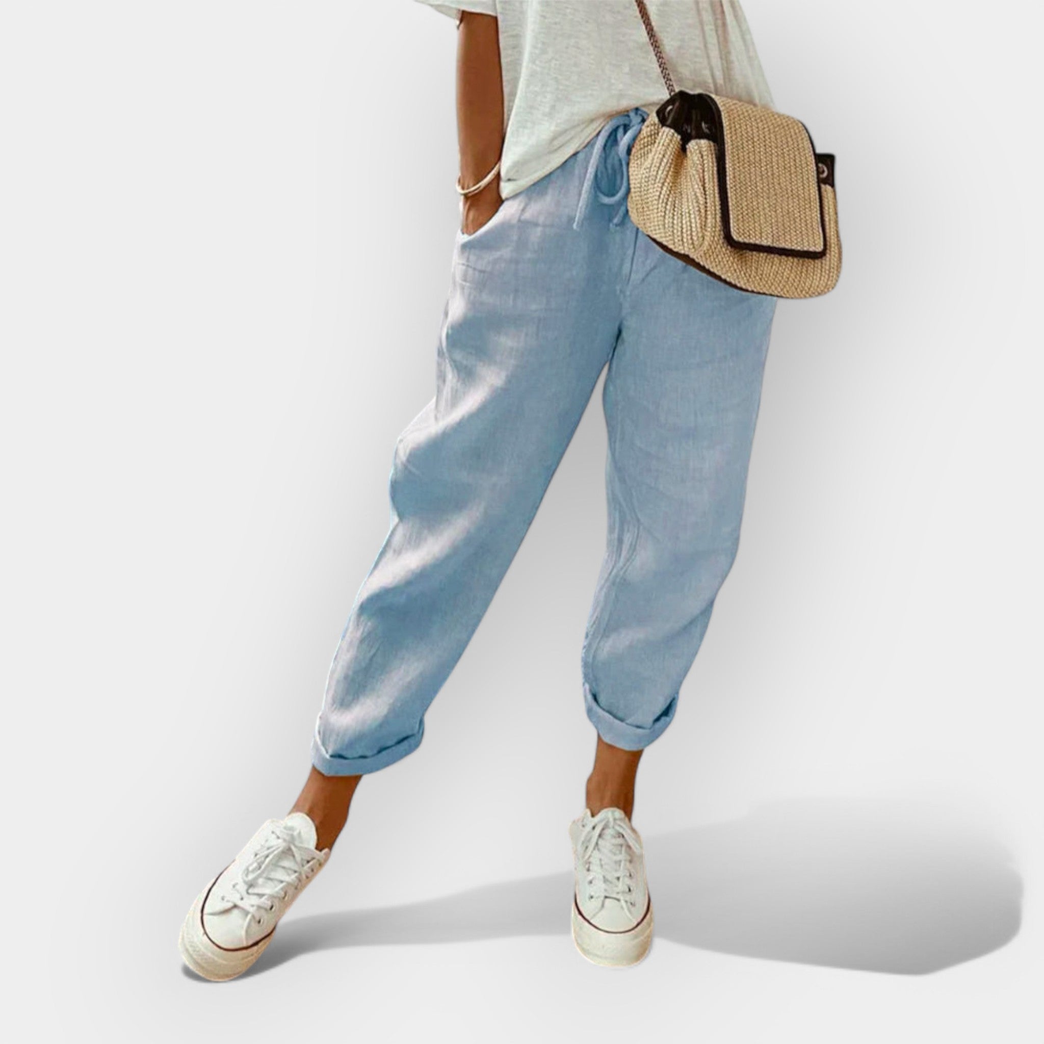 Helga | Elegantne ležerne lanene pantalone