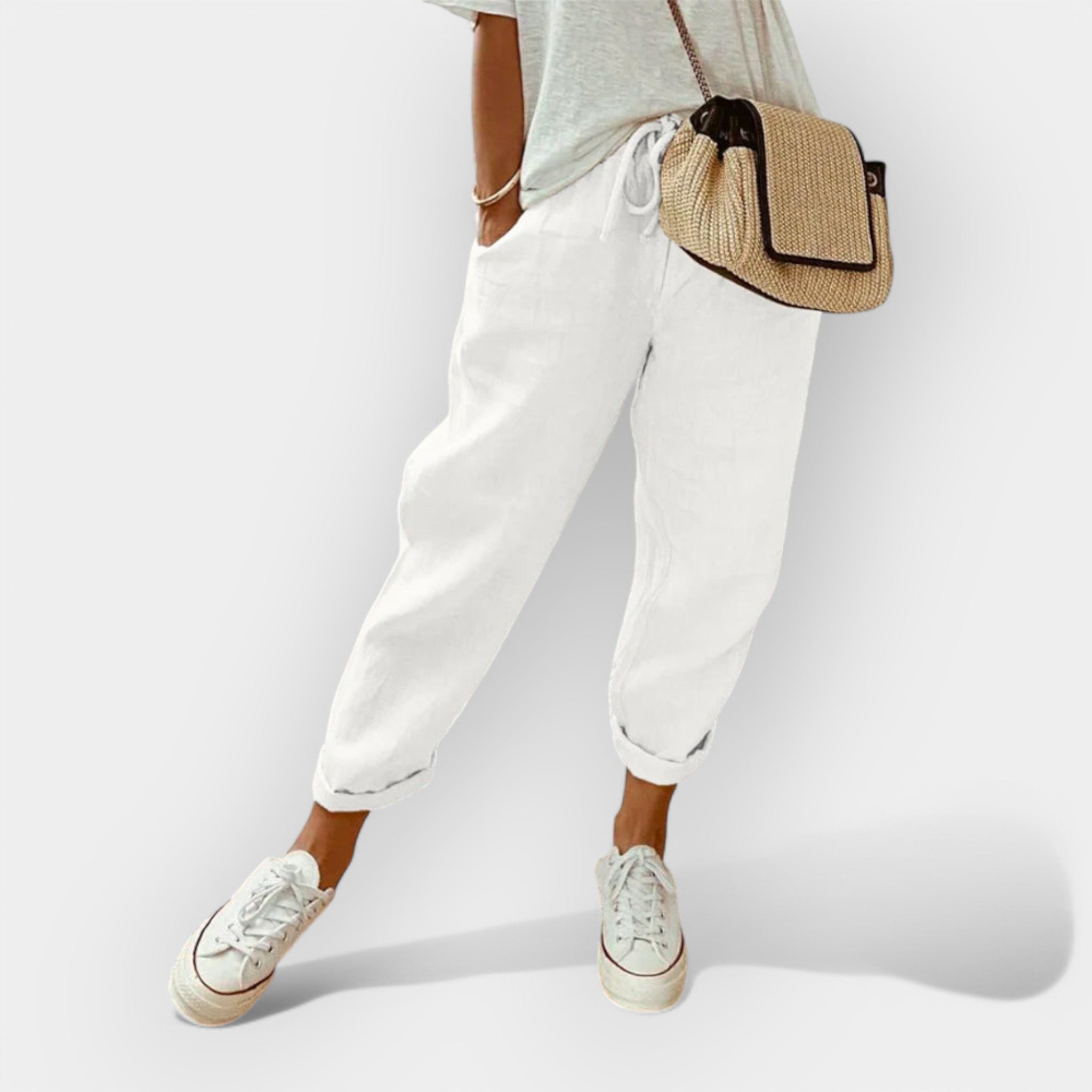Helga | Elegantne ležerne lanene pantalone