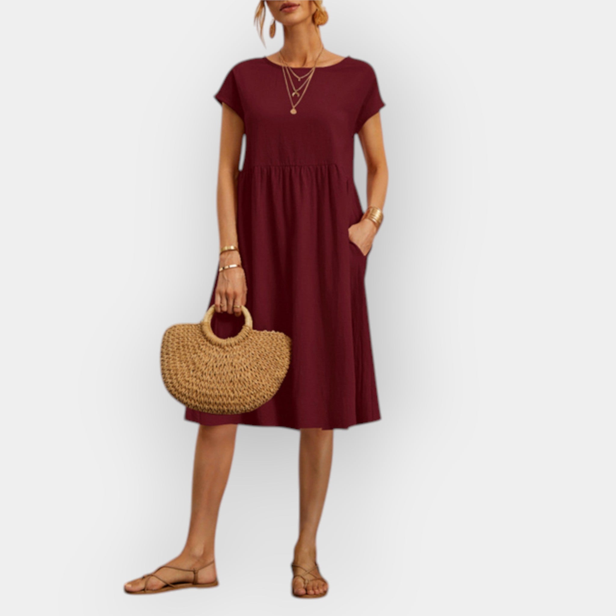 Alessia | Midi Haljina s Elegantnim Linijama