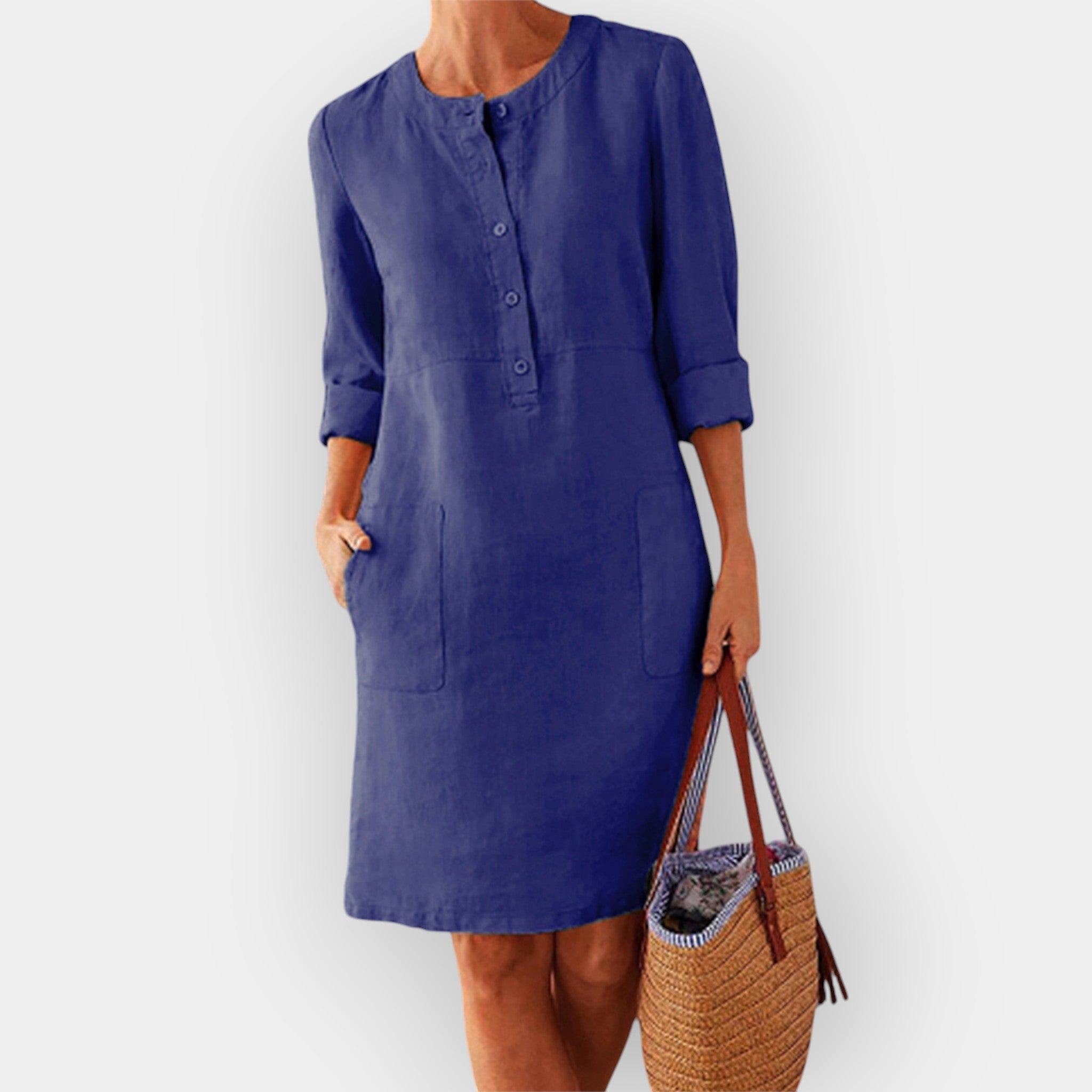 Clara | Elegantna midi haljina od pamuka s minimalističkim dizajnom