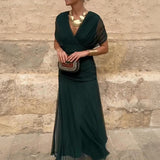 Louise | Elegantna Maxi Haljina s V-izrezom za Pidu