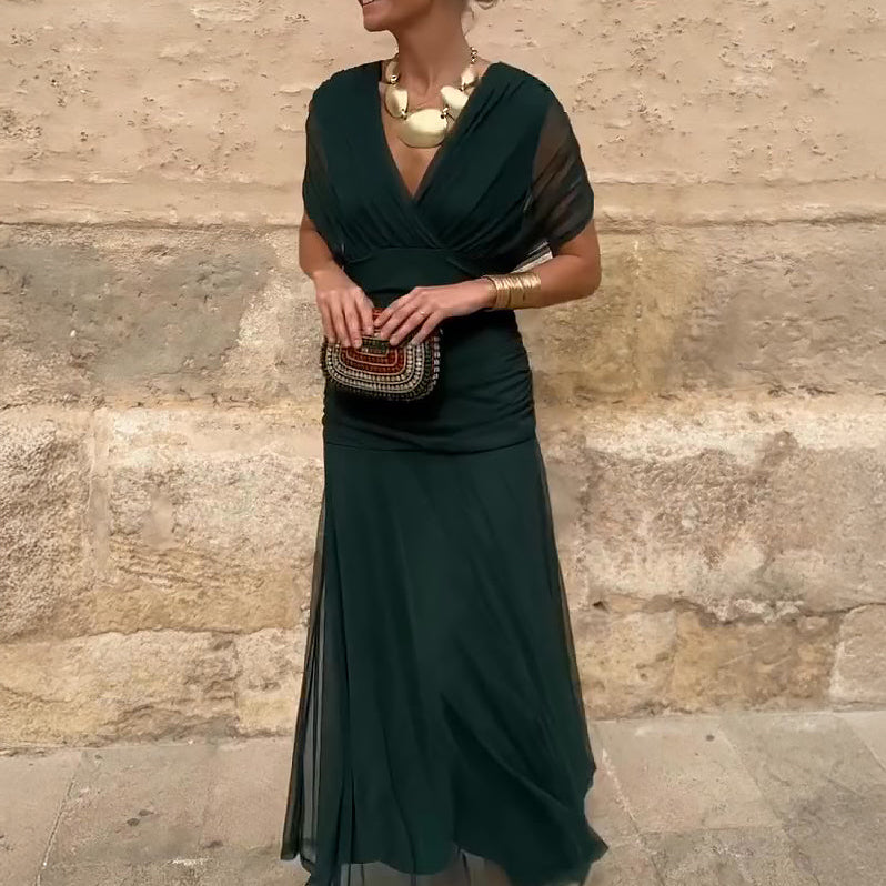 Louise | Elegantna Maxi Haljina za Spavanje s V-izrezom