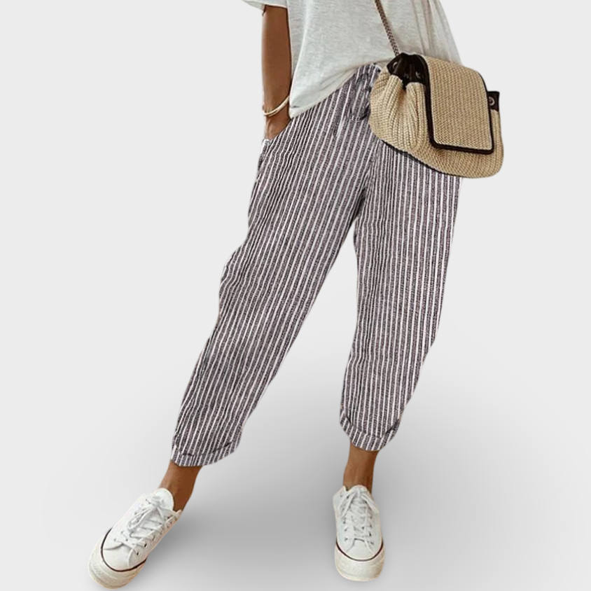 Helga | Elegantne ležerne lanene pantalone