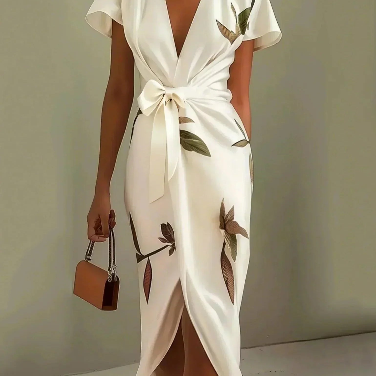 Elin | Elegant Woven Dress with Floral Pattern