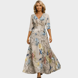 Fleur | Elegantna haljina s cvjetnim uzorkom i V-izrezom