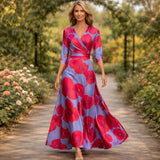 Fleur | Elegantna haljina s cvjetnim uzorkom i V-izrezom