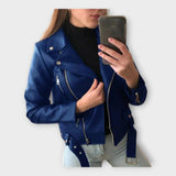 Tuuli | Stylish Leather Coat with Belt and Closure