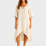 Marta | Asymmetrical Cotton and Linen Dress