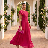 Seraphina | Elegantan Maxi Haljina sa Plisiranjem i Uvezenim Strukom