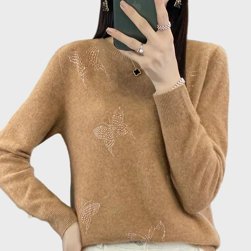 Hilda | Pletena majica s uzorkom leptira