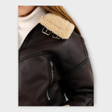 Tuuli | Stylish Leather Coat with Belt and Closure