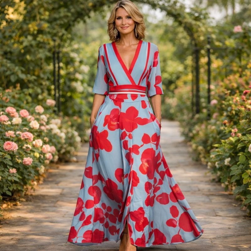 Mila | Mekani V-Neck Maxi Dress