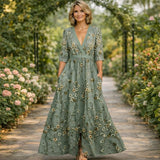 Mila | Mekani V-Neck Maxi Dress
