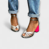 Vera | Fuchsia Metallic Heeled Sandals