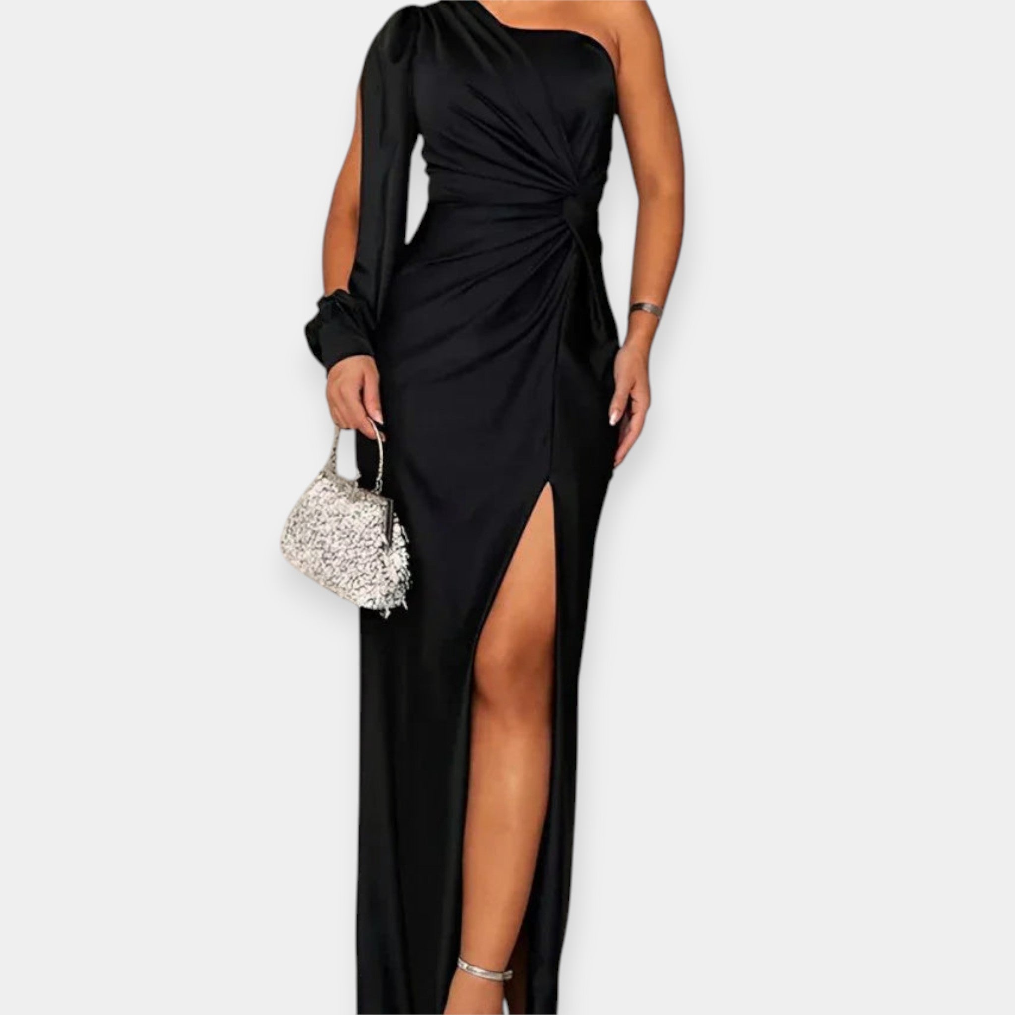 Karolina | Maksikleid s jednom naramenicom i otvorom