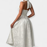 Maya | Midi haljina s otvorenim leđima i korzetom