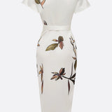 Elin | Elegant Woven Dress with Floral Pattern