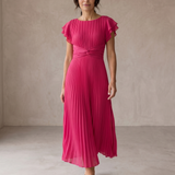 Seraphina | Elegantan Maxi Haljina sa Plisiranjem i Uvezenim Strukom