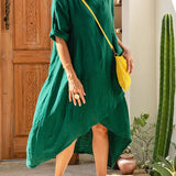Marta | Asymmetrical Cotton and Linen Dress