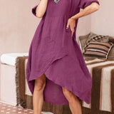 Marta | Asymmetrical Cotton and Linen Dress