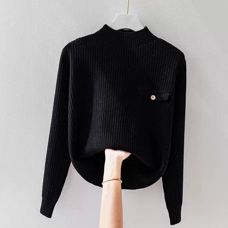 Virge | Elegantna pletena majica s visokim ovratnikom