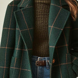 Florencia™ | Retro Uređeni Karirani Tweed Kaput