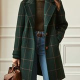 Florencia™ | Retro Uređeni Karirani Tweed Kaput