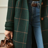 Florencia™ | Retro Uređeni Karirani Tweed Kaput